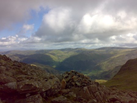 The Cairn on Dove Crag looking eastwards
