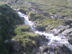 The crisp white water half way down Scales Beck